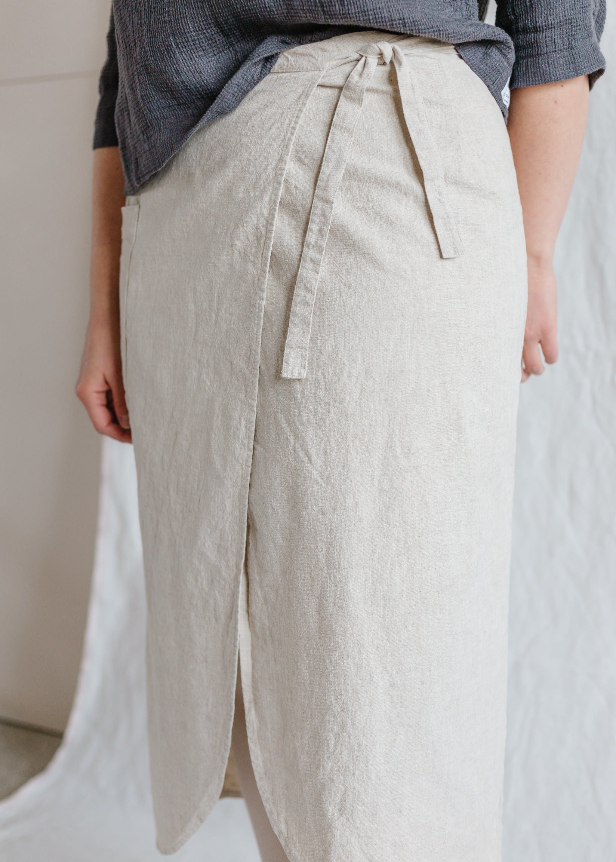 Linen Wrap Skirt - cedarandvine