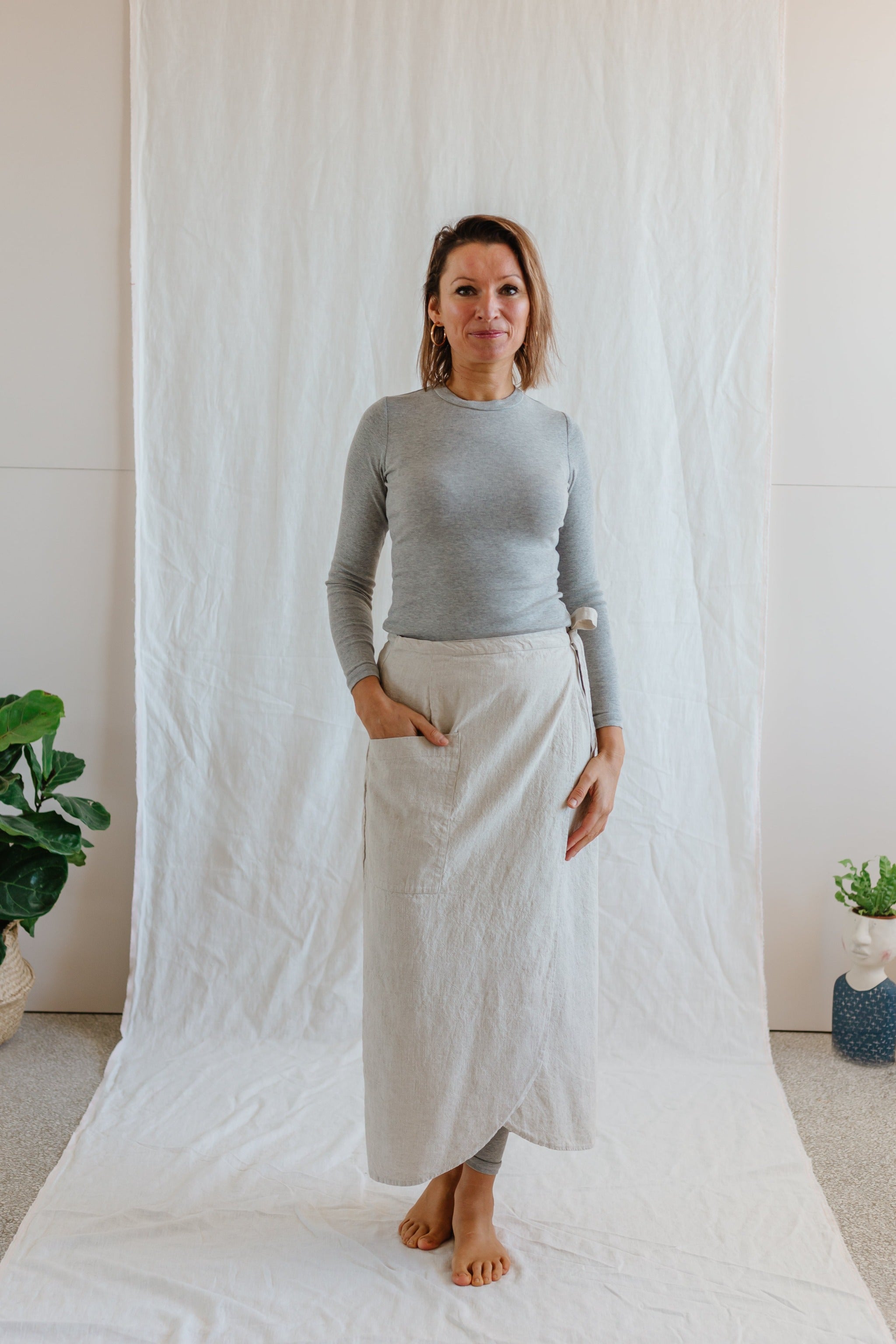 Linen Wrap Skirt - cedarandvine