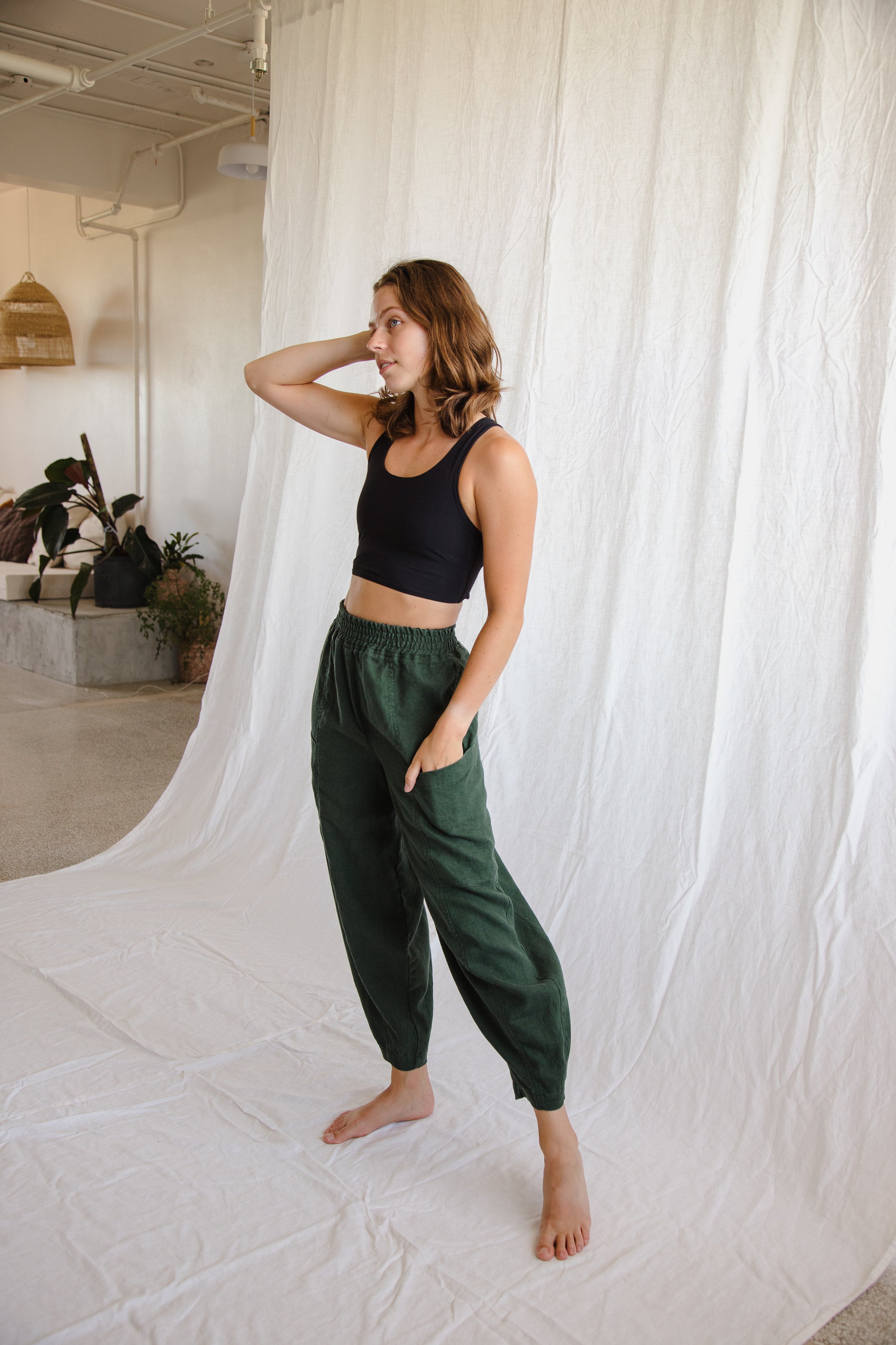 Plus size clearance linen joggers